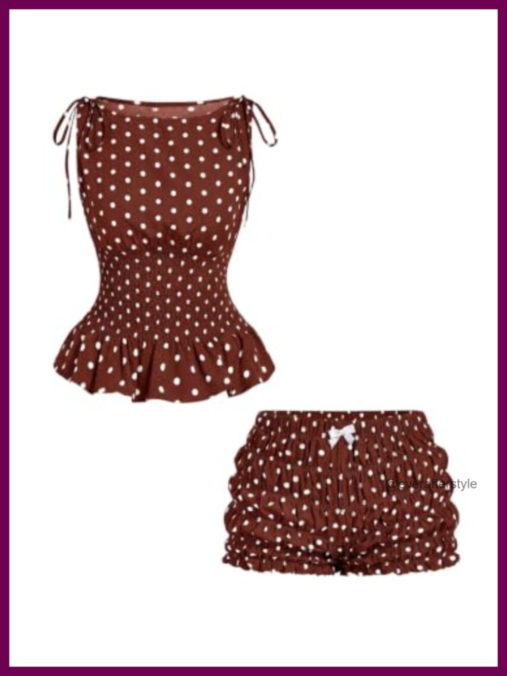 Verdusa Women's 2 Piece Polka Dot Sleeveless Top and Shorts Set